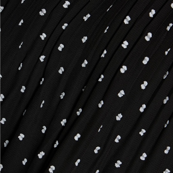 Maje Pleated Rockito Allover Polka Dot Print Black and White Shift Dress. Size 2 - Picture 12 of 14